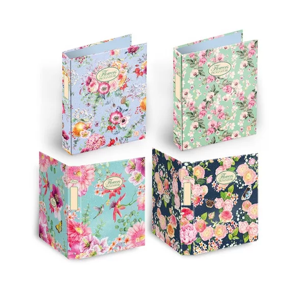 Gyűrűs könyv Pigna Nature Flowers A/4 4 gyűrűs 40 mm gerinccel
