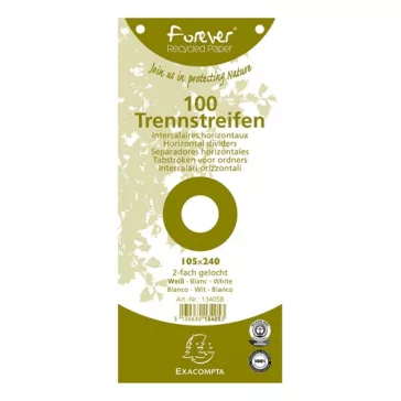   Elválasztócsík karton Exacompta 105x240 mm fehér 100 db/csomag