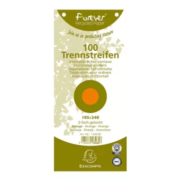   Elválasztócsík karton Exacompta 105x240 mm narancssárga 100 db/csomag