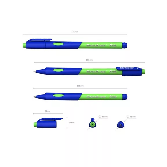 Golyóstoll ErichKrause ErgoLine Kids 0,7 mm kék vegyes színek