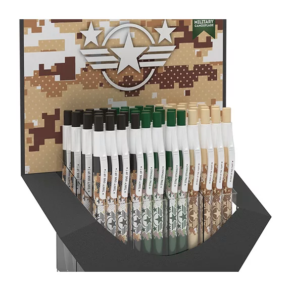 Golyóstoll Ico Military 0,8 mm kék vegyes minták
