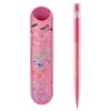 Golyóstoll Burgeon pink 1,0 mm kék tintával, eco bőr tokkal