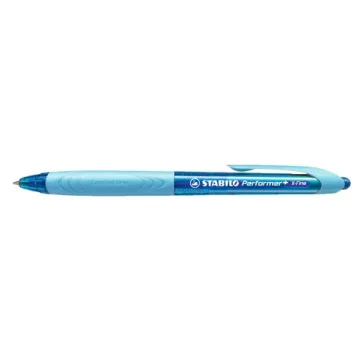   Golyóstoll Stabilo Performer+ nyomógombos XF 0,5 mm kék, kék tintával