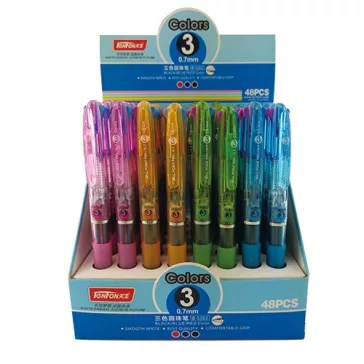   Golyóstoll Tenfon 3 Colors 0,7 mm három színű vegyes eldobható