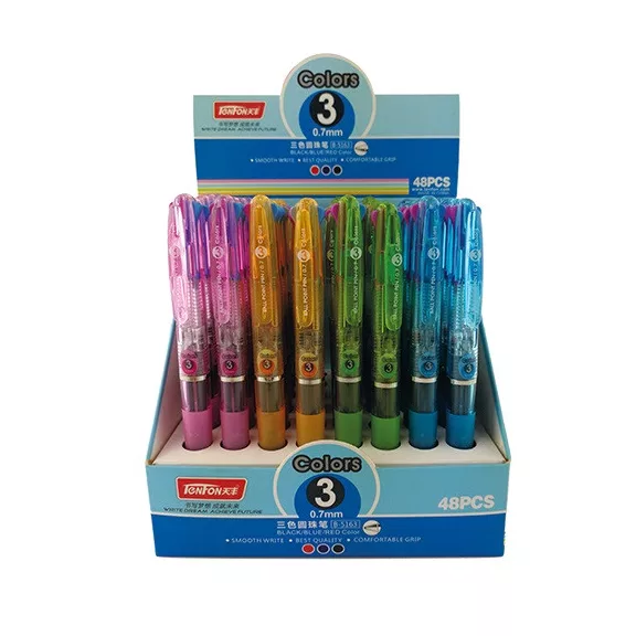 Golyóstoll Tenfon 3 Colors 0,7 mm három színű vegyes eldobható