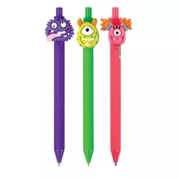 Golyóstoll nyomógombos Centrum Monster 0,7 mm kék