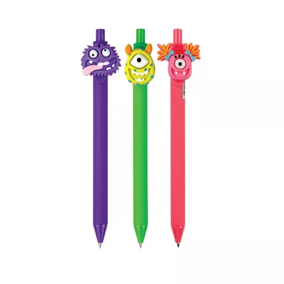 Golyóstoll nyomógombos Centrum Monster 0,7 mm kék