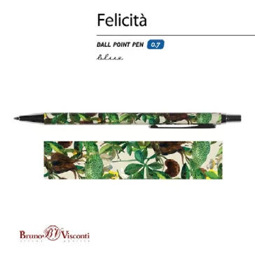   Golyóstoll Bruno Visconti 0,7mm kék, fém test, Felicita - kakaóbab