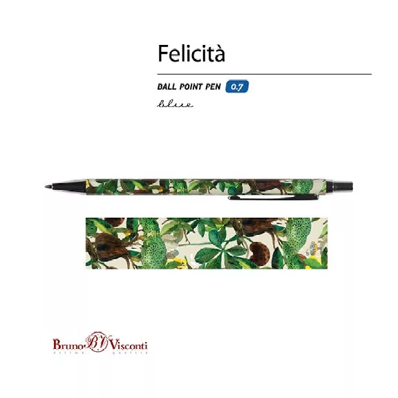 Golyóstoll Bruno Visconti 0,7mm kék, fém test, Felicita - kakaóbab