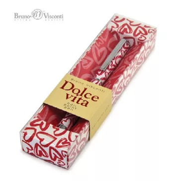   Golyóstoll Bruno Visconti 0,7mm kék, fém test, Dolce Vita - szívek
