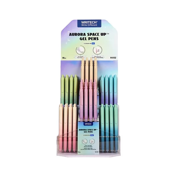 Zselés toll Writech Aurora Pastel 96 db/display vegyes színek Zselés toll Writech Aurora Pastel 96 db/display vegyes színek