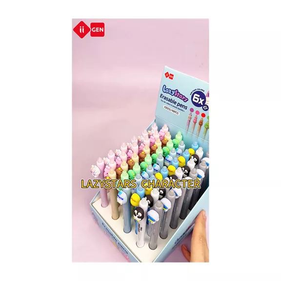 Zselés toll Lazy Stars 0,5 mm radírozható vegyes színek és minták 48 db/display Zselés toll Lazy Stars 0,5 mm radírozható vegyes színek és minták 48 db/display