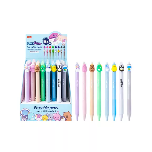 Zselés toll Lazy Stars 0,5 mm radírozható vegyes színek és minták 48 db/display Zselés toll Lazy Stars 0,5 mm radírozható vegyes színek és minták 48 db/display