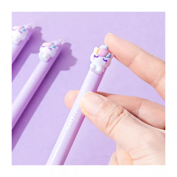 Zselés toll Lazy Stars 0,5 mm radírozható unikornis lila betéttel Zselés toll Lazy Stars 0,5 mm radírozható unikornis lila betéttel