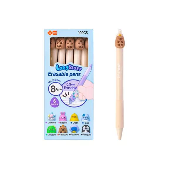 Zselés toll Lazy Stars 0,5 mm radírozható capybara piros betéttel Zselés toll Lazy Stars 0,5 mm radírozható capybara piros betéttel