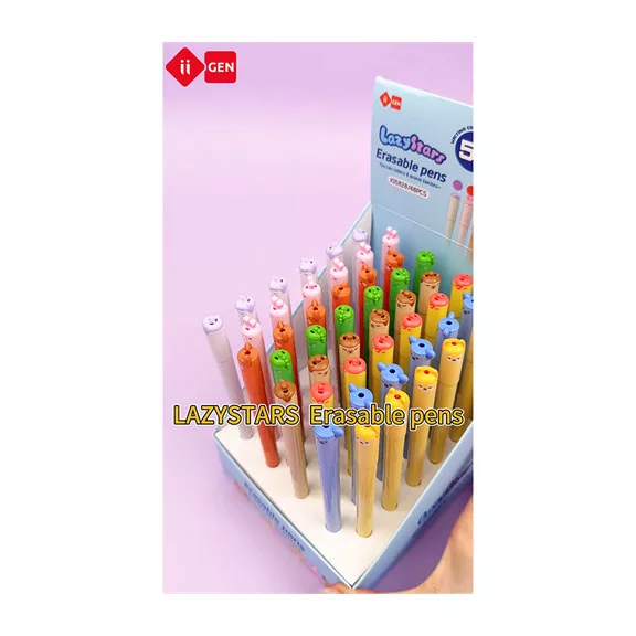 Zselés toll Lazy Stars kupakos 0,5 mm radírozható vegyes színek és minták 48 db/display Zselés toll Lazy Stars kupakos 0,5 mm radírozható vegyes színek és minták 48 db/display