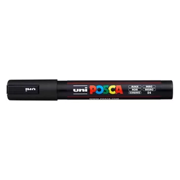 Marker Uni dekor Posca PC-5M fekete 1,8-2,5 mm