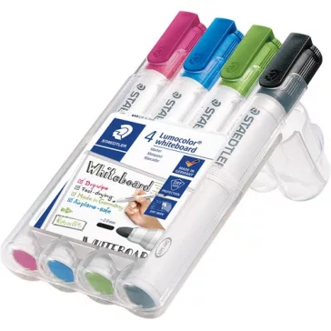   Táblamarker Staedtler Lumocolor kerek 4 db-os klt. (pink, világoskék, világoszöld, fekete)