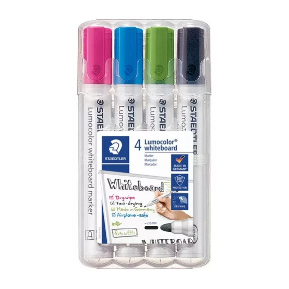 Táblamarker Staedtler Lumocolor kerek 4 db-os klt. (pink, világoskék, világoszöld, fekete)