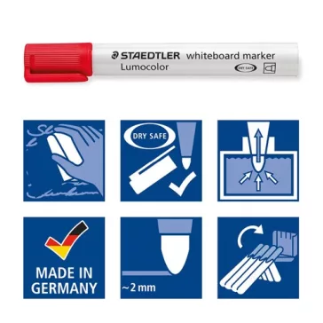   Táblamarker Staedtler Lumocolor kerek 4 db-os klt. (pink, világoskék, világoszöld, fekete)