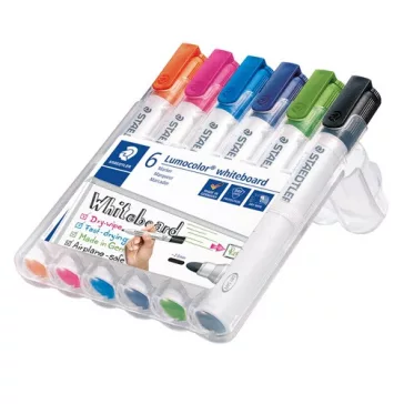   Táblamarker Staedtler Lumocolor kerek 6 db-os klt. (narancs, pink, világoskék, sötétkék, világoszöld, fekete)