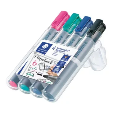   Táblamarker Staedtler Lumocolor flipchart kerek 4 db-os klt. (pink, türkiz, kék, fekete)