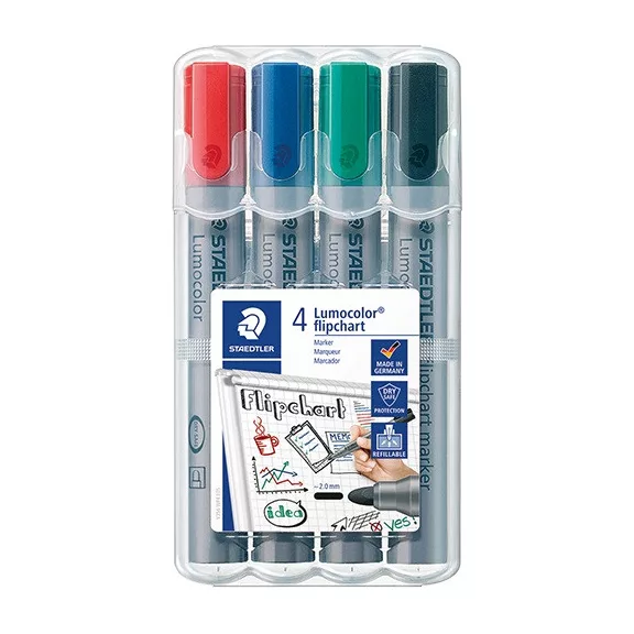 Táblamarker Staedtler Lumocolor flipchart kerek 4 db-os klt. (piros, kék, zöld, fekete) Táblamarker Staedtler Lumocolor flipchart kerek 4 db-os klt. (piros, kék, zöld, fekete)