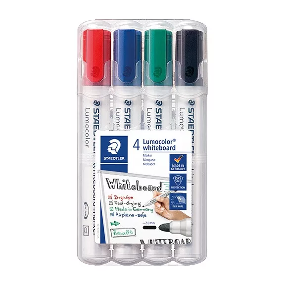 Táblamarker Staedtler Lumocolor kerek 4 db-os klt. (piros, kék, zöld, fekete) Táblamarker Staedtler Lumocolor kerek 4 db-os klt. (piros, kék, zöld, fekete)
