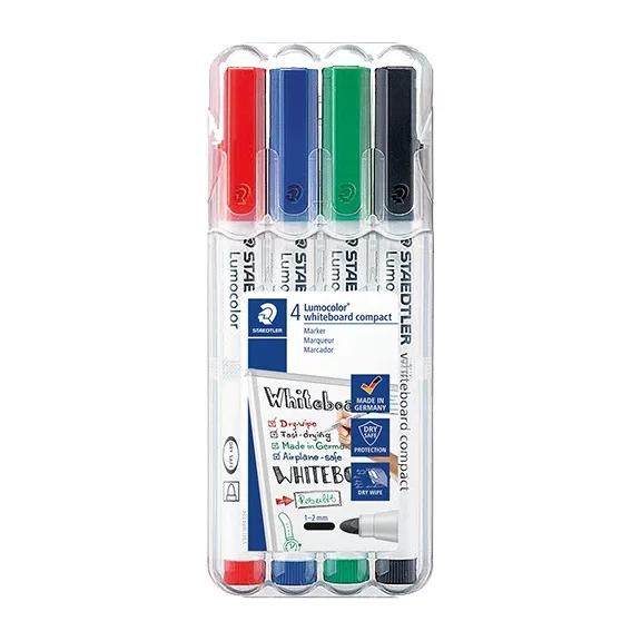 Táblamarker Staedtler Lumocolor Compact kerek 4 db-os klt. (piros, kék, zöld, fekete) Táblamarker Staedtler Lumocolor Compact kerek 4 db-os klt. (piros, kék, zöld, fekete)