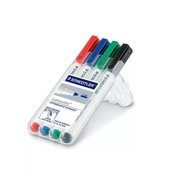Táblamarker Staedtler Lumocolor Compact kerek 4 db-os klt. (piros, kék, zöld, fekete)