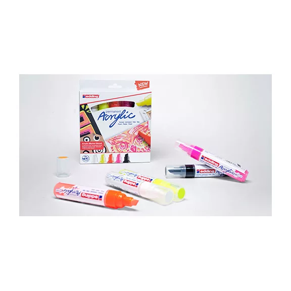 Akril marker Edding 5000 B (5-10 mm) Neon 5 db-os klt.
