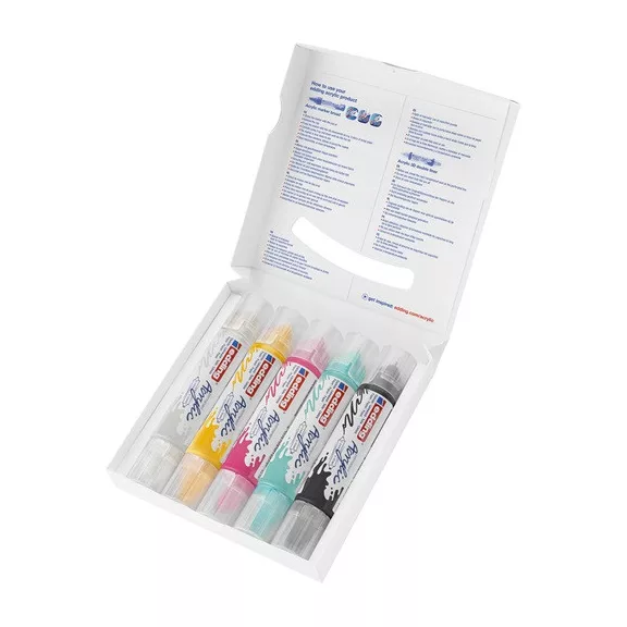 Akril marker Edding 5400 3D Double Liner (2-3 mm/5-10 mm) kétvégű Basic 5 db-os klt.