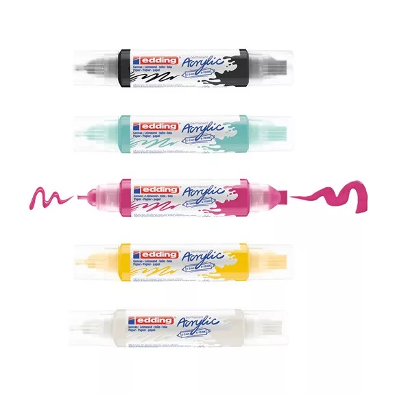 Akril marker Edding 5400 3D Double Liner (2-3 mm/5-10 mm) kétvégű Basic 5 db-os klt.