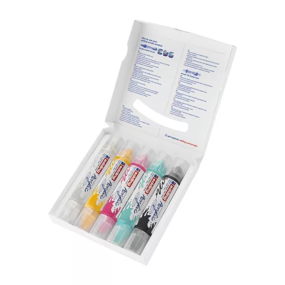 Akril marker Edding 5400 3D Double Liner (2-3 mm/5-10 mm) kétvégű Basic 5 db-os klt.