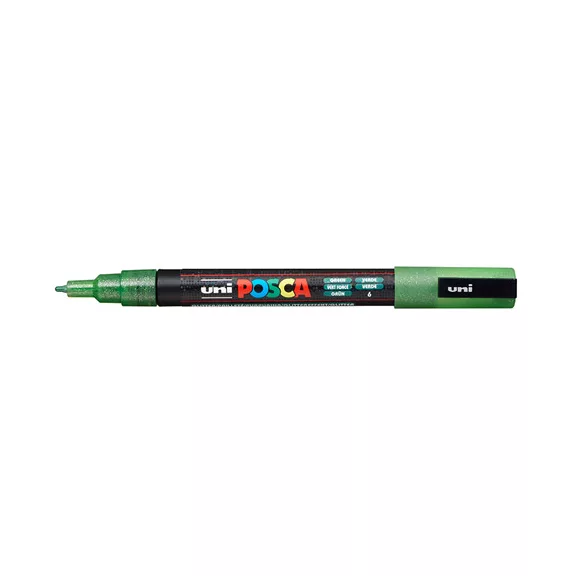 Marker Uni dekor Posca PC-3M csillámló zöld 0,9-1,3 mm