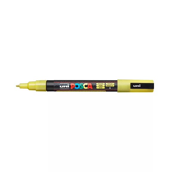 Marker Uni dekor Posca PC-3M csillámló sárga 0,9-1,3 mm
