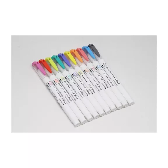 Ecsetirón Zebra Mildliner Brush&Marker 10-es készlet (Friendly, Refresh)