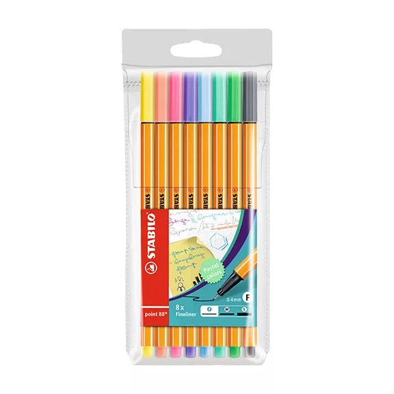 Tűfilc Stabilo Point 88 0,4 mm Pastel 8 darabos klt.