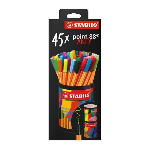 Tűfilc Stabilo Point 88 Arty 0,4 mm 45 db-os klt. fémdobozos