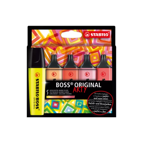 Szövegkiemelő Stabilo Boss Original Arty 5 db-os klt. meleg színek