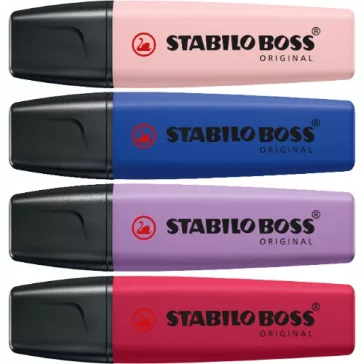   Szövegkiemelő Stabilo Boss Original NatureCOLORS Wildflowers 4 db-os klt.(hajnalpír, utlramarinkék, lila, burgundi)