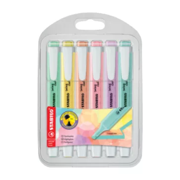   Szövegkiemelő Stabilo swing cool Pastel 6 db-os klt. (türkiz, menta, barack, pink, vanília, lila)