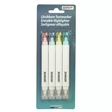   Szövegkiemelő Stanger 4 db-os klt. radírozható metál színek