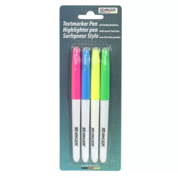 Szövegkiemelő Stanger 4 db-os klt. radírozható