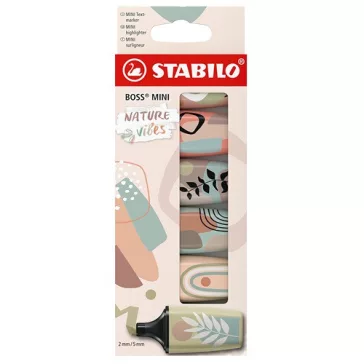   Szövegkiemelő Stabilo Boss Mini Naturevibes 6 db-os klt.(sárzöld, földzöld, sötétbarna, vörösbarna, bőrszín, melegszürke