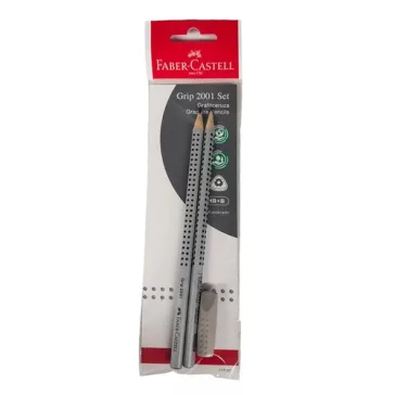   Grafitirón Faber-Castell Grip 2001 2 db/bliszter + kupakradír