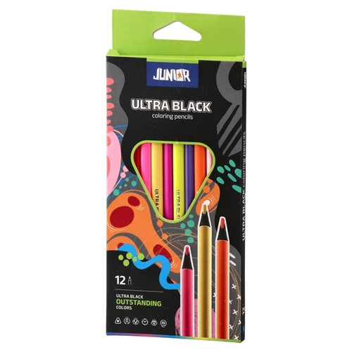 Színes ceruza Junior Ultra black edition 12 db-os klt.