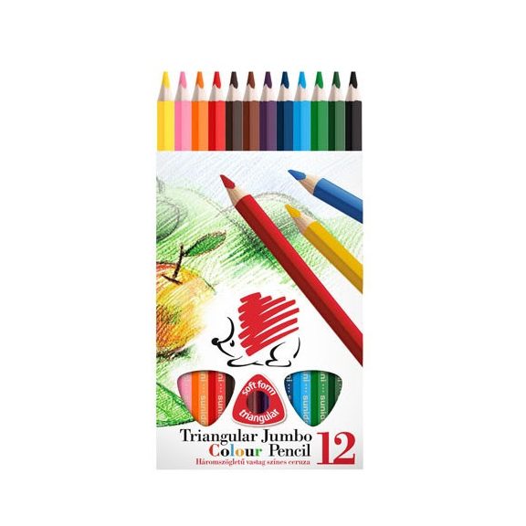 Színes ceruza Ico Süni Jumbo háromszögletű vastag 12 db-os klt.