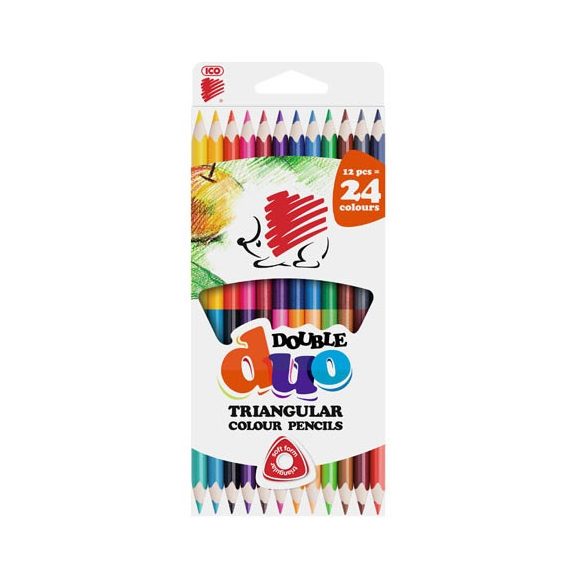 Színes ceruza Ico Süni kétvégű 12/24 háromszögletű