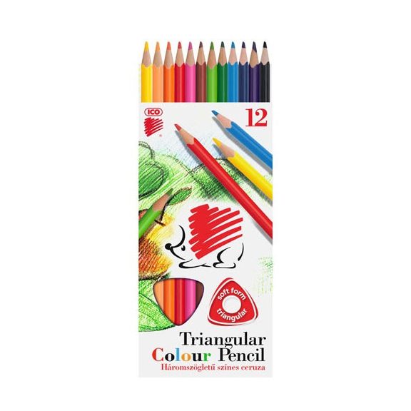 Színes ceruza  Ico Süni háromszögletű 12 db-os készlet